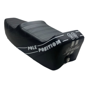 Vespa T5 Mk1 Yankee Pole Position Giuliari Design Seat - Black / White Logo