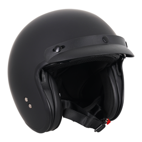 Stealth Open Face Helmet With Peak - Matt Black (Small - XXL)