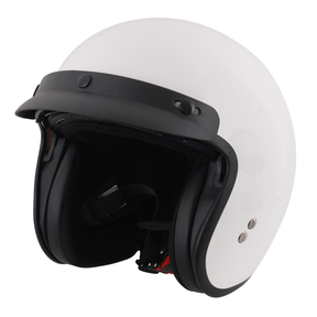 Stealth Open Face Helmet With Peak - Gloss White (Small - XXL)