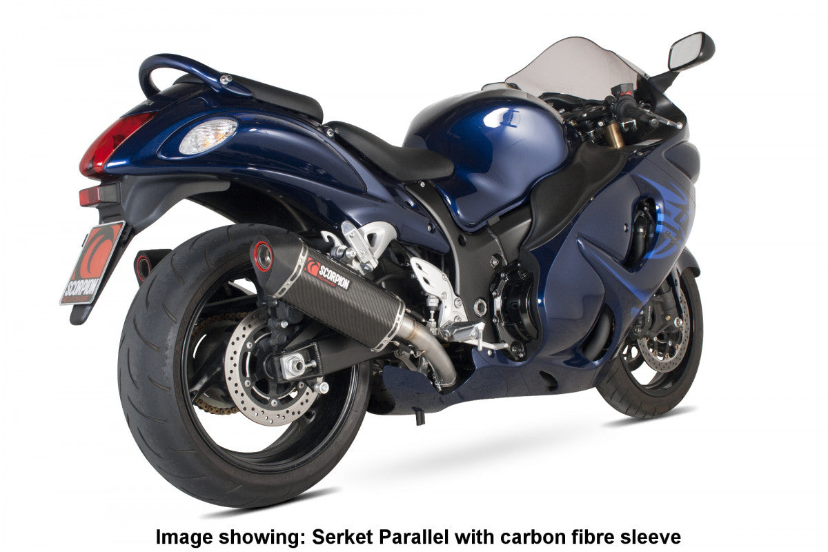 Suzuki GSX-1300R Hayabusa (2008–2017) Scorpion Exhaust Serket Parallel Slip-on Pair - Brushed Stainless