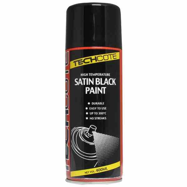 Tech Cote High Temperature Black Paint Satin Finish Aerosol 400ml - Beedspeed