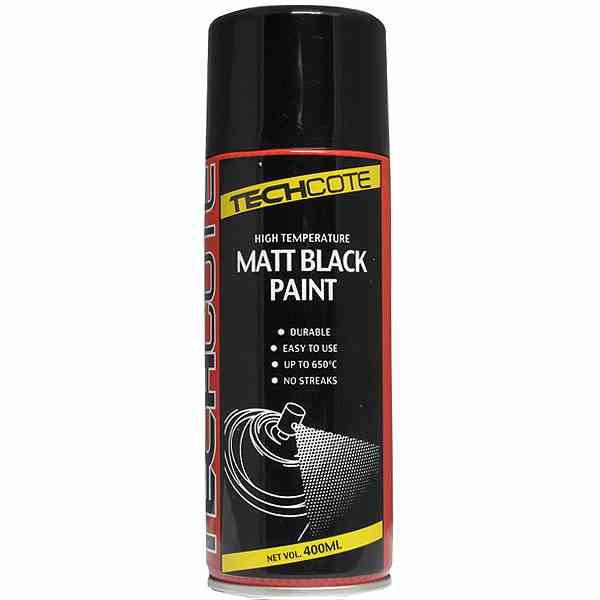 Tech Cote High Temperature Black Paint Matt Finish Aerosol 400ml - Beedspeed