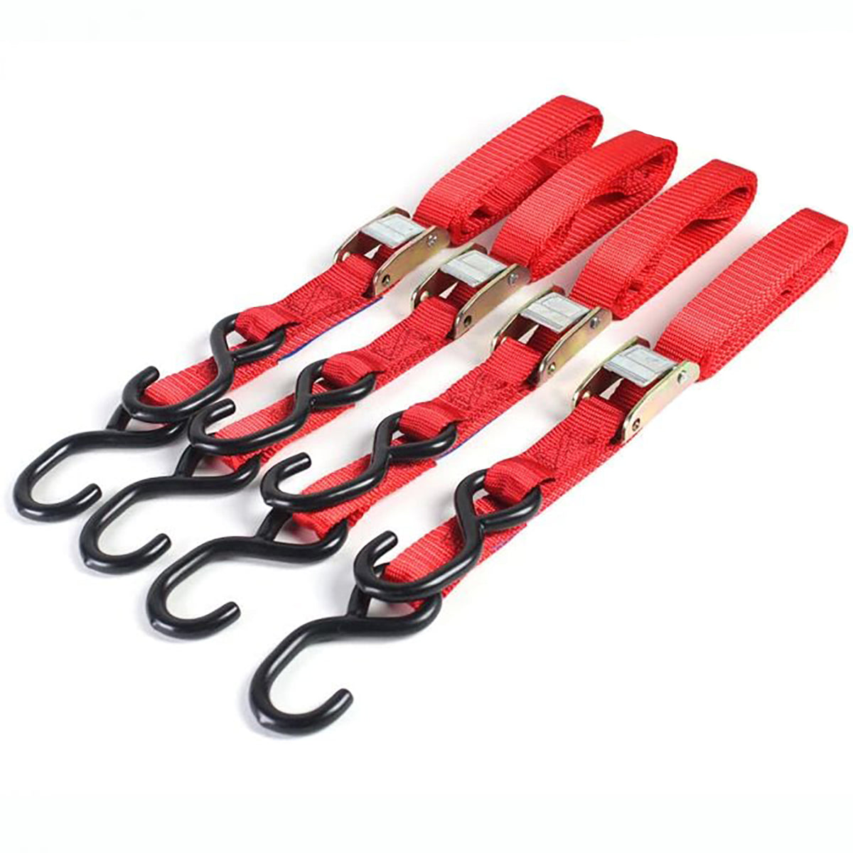 Bike It Tiedown Straps 25mm x 1.8m Autolock Adjuster 4 Pack Motorcycle