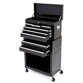 BikeTek Rolling Workshop Tool Cabinet With Top Chest Black