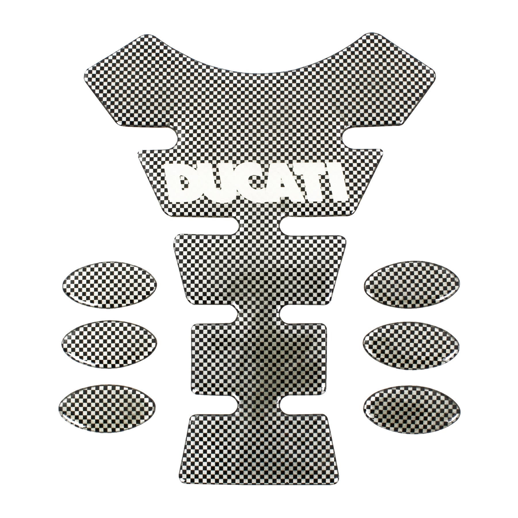 Bike It Ducati Carbon Effect Logo Spine Tank Pad Motorcycle Protector
