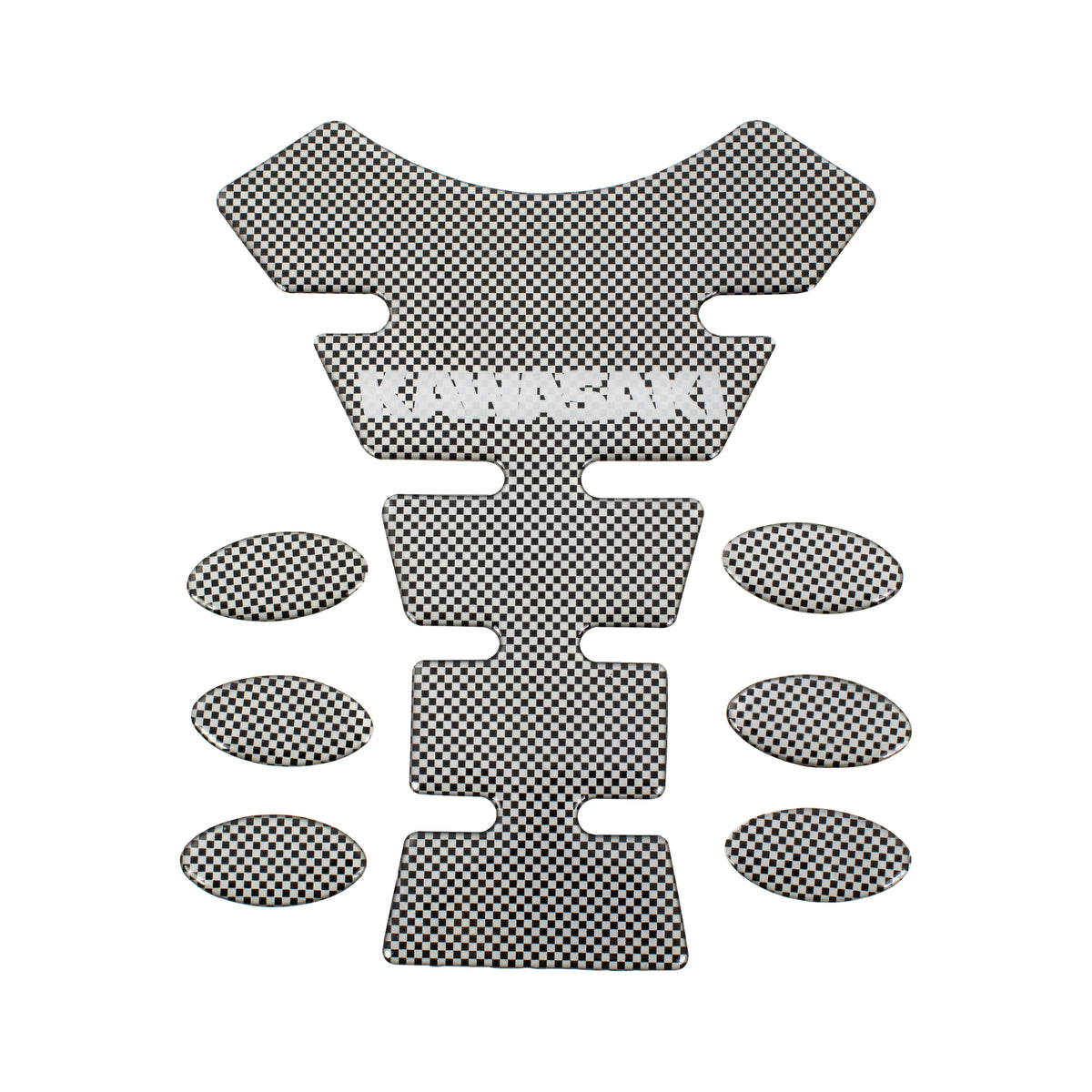 Bike It Kawasaki Carbon Effect Logo Spine Tank Pad Motorcycle Protector