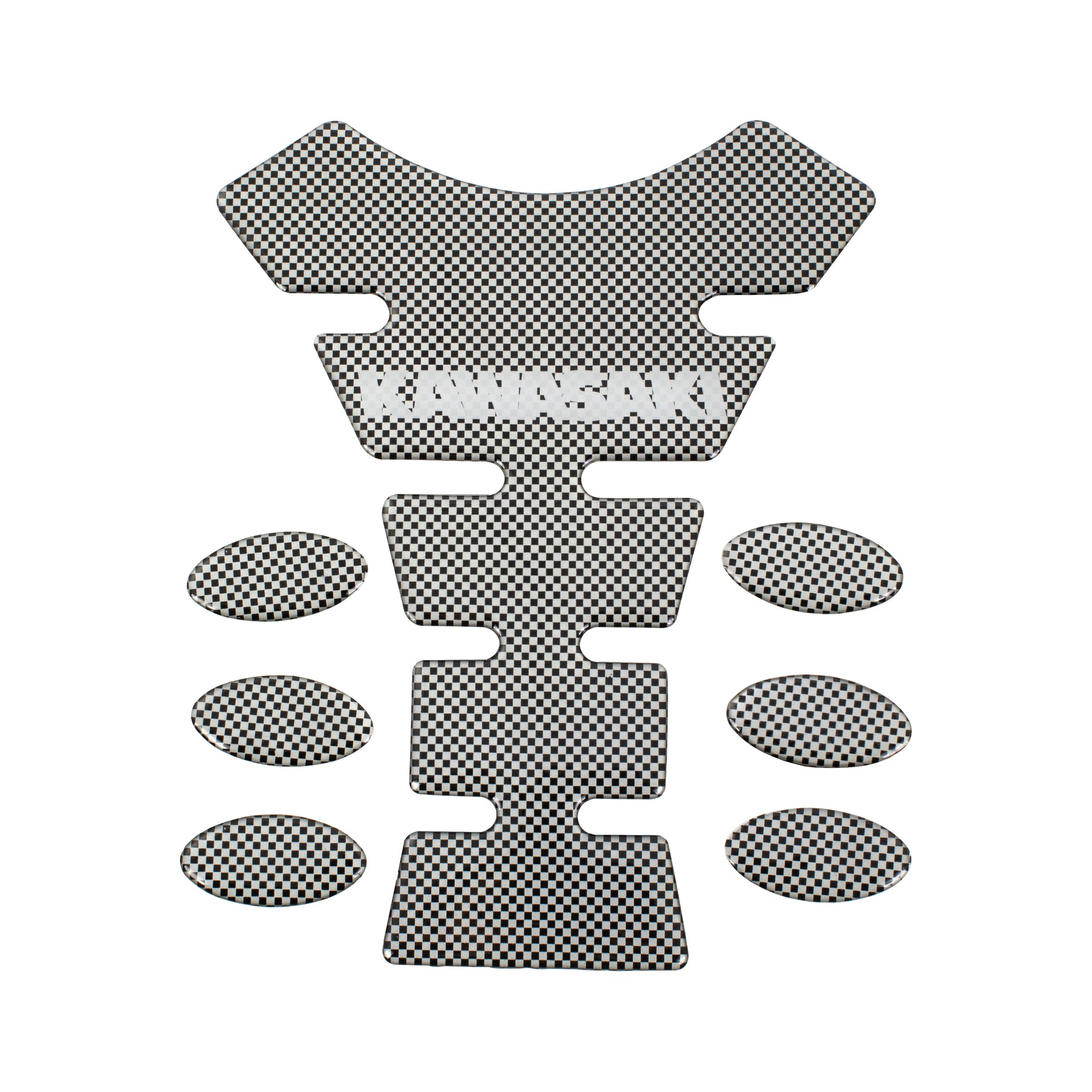 Bike It Kawasaki Carbon Effect Logo Spine Tank Pad Motorcycle Protector