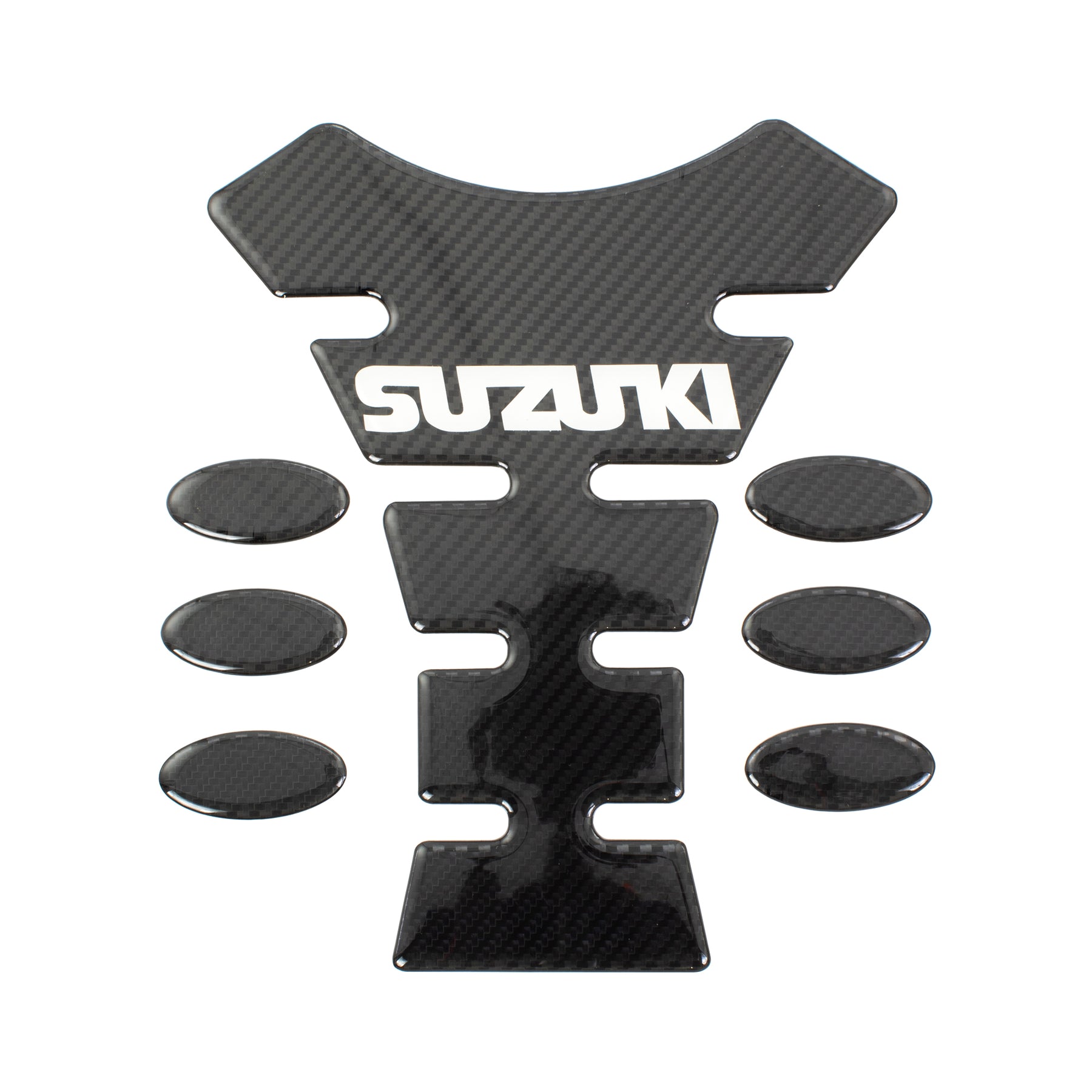 Bike It Suzuki Carbon Effect Logo Spine Tank Pad Motorcycle Protector