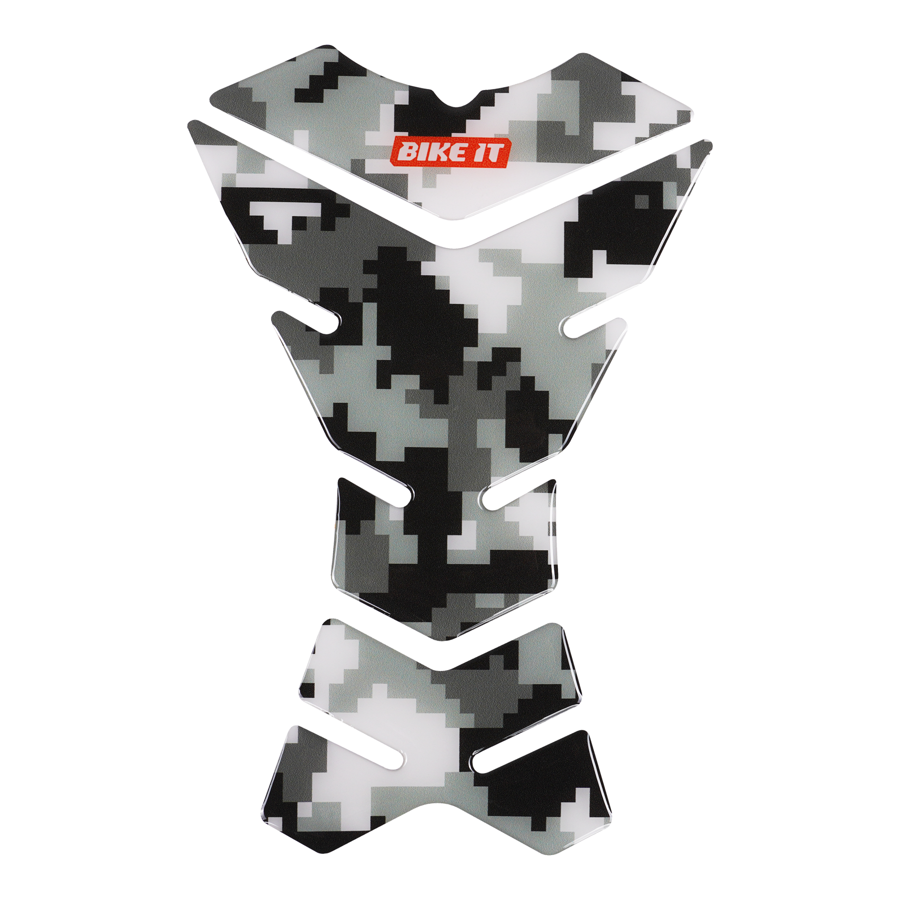 Bike It Black Urban Camo Spine Tank Pad Motorcycle Protector - Beedspeed