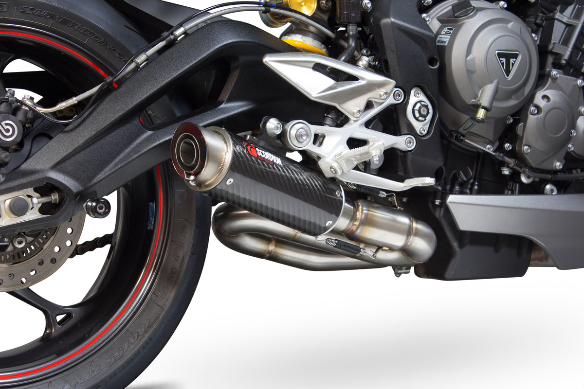 Triumph Street Triple 765 S/R/RS (2017–2019) Scorpion Exhaust RP-1 GP Slip-on - Carbon Fibre