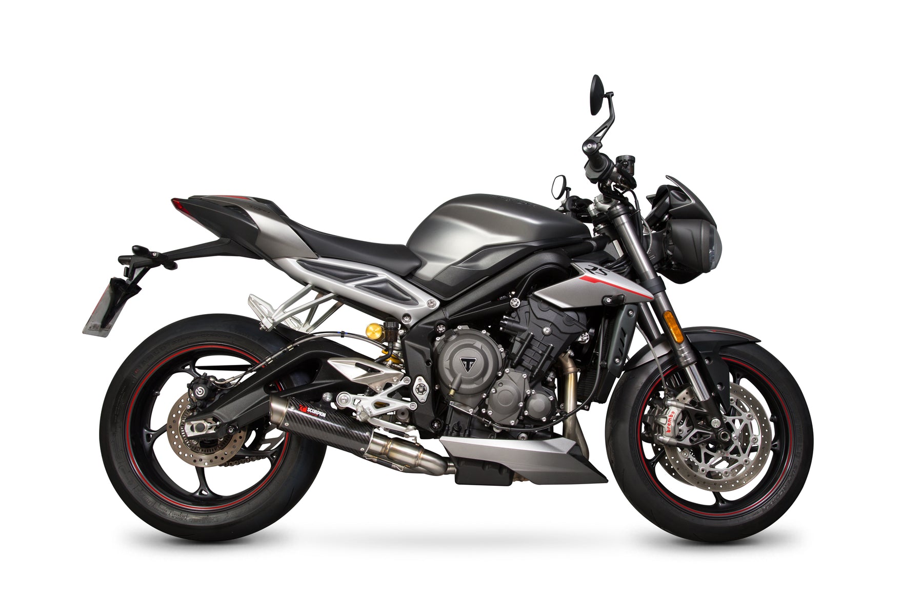 Triumph Street Triple 765 S/R/RS (2017–2019) Scorpion Exhaust RP-1 GP Slip-on - Carbon Fibre