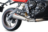 Triumph Daytona 675 inc R (2013–2016) Scorpion Exhaust Serket Taper Slip-on - Brushed Stainless