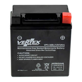 Vertex VP3-3 Heavy Duty Gel 12V 3Ah Battery replaces CB3L-A, YB3L-A, LB3L-A - Beedspeed