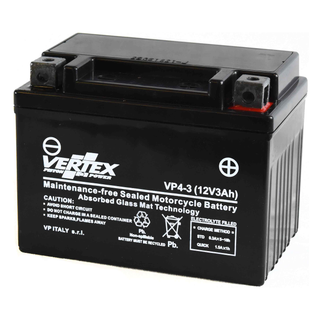Vertex VP4-3 Heavy Duty Gel 12V 3Ah Battery replaces YTX4L-BS, CTX4L-BS, LTX4L-BS - Beedspeed