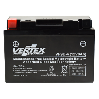 Vertex VP9B-4 Heavy Duty Gel 12V 8Ah Battery replaces YT9B-4 CT9B-4 CT9B-BS LT9B-4 YT9B-BS - Beedspeed