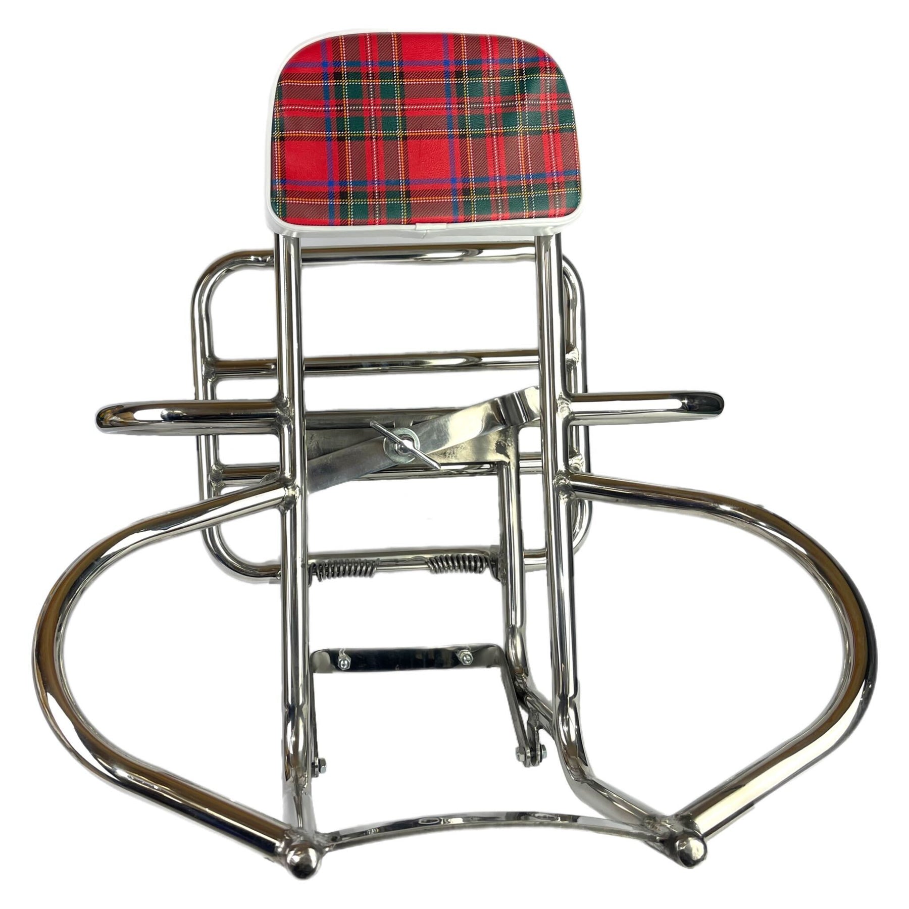 Vespa Lambretta Replacement Backrest Pad For 4 in 1 Stainless Carriers - Red & Green Tartan