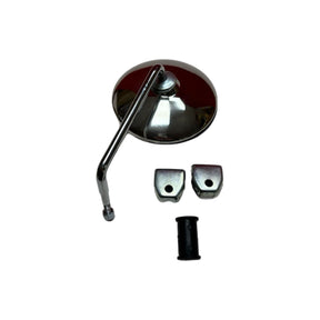 Vespa Lambretta Scooter Clamp On Legshield Round Mirrors - Stainless - L/H or R/H