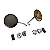 Vespa Lambretta Scooter Clamp On Legshield Round Mirrors - Stainless - Pair