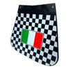 Vespa Lambretta Scooter Royal Alloy Scomadi Chequered Mudflap With Italian Flag Flat Type