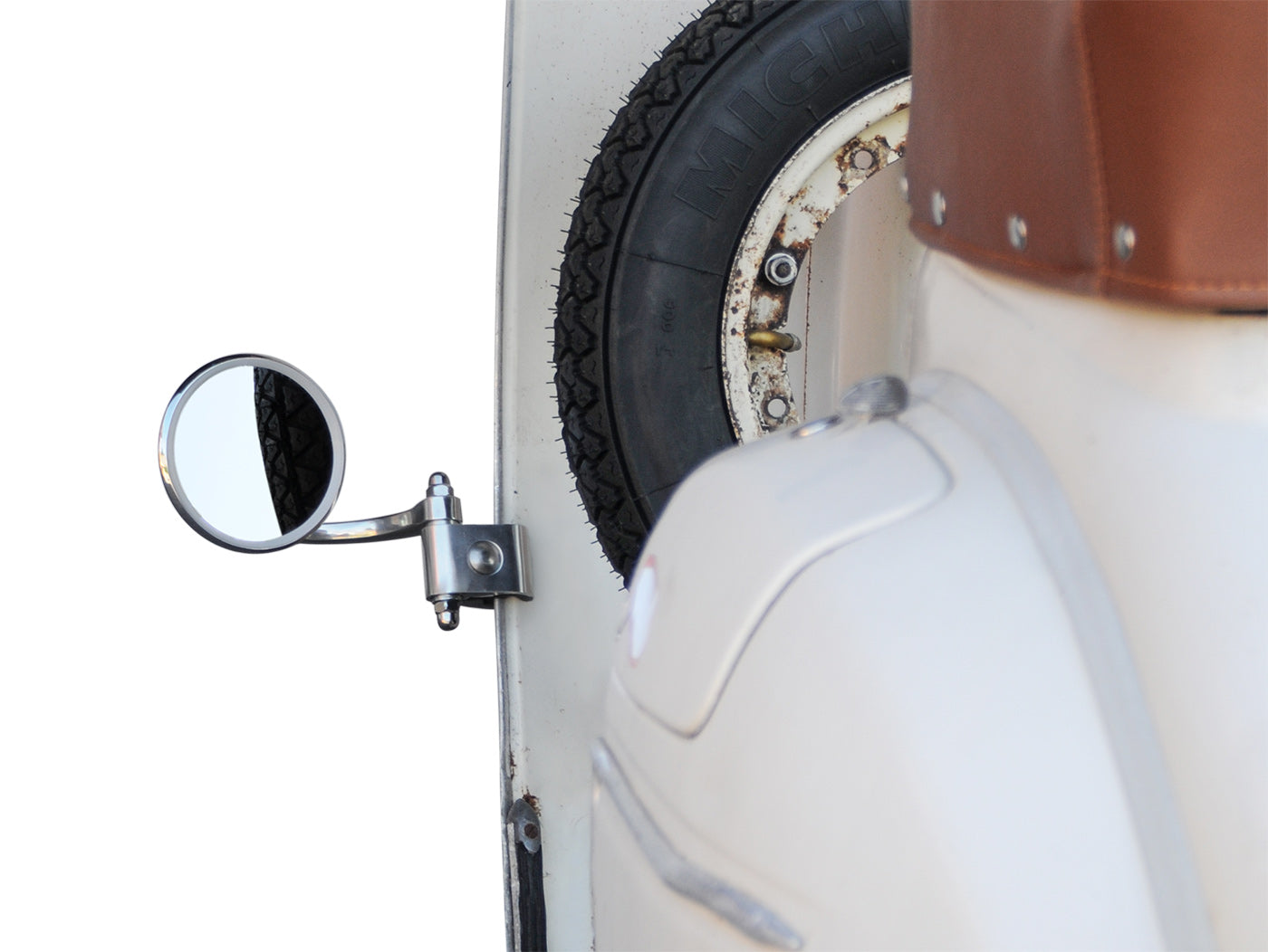 ukscooters LAMBRETTA VESPA STANLESS LEGSHELD CLAMP ON ROUND MRROR LH ukscooters LAMBRETTA VESPA STANLESS LEGSHELD CLAMP ON ROUND MRROR LH