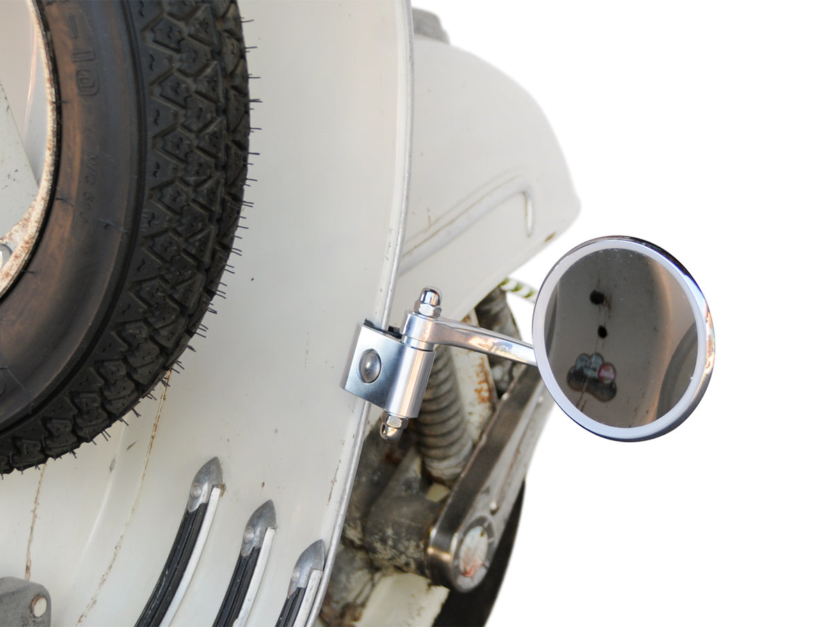 Vespa Lambretta Scooter Royal Alloy Scomadi Stadium Legshield Mirror Folding Type Round - Right Hand