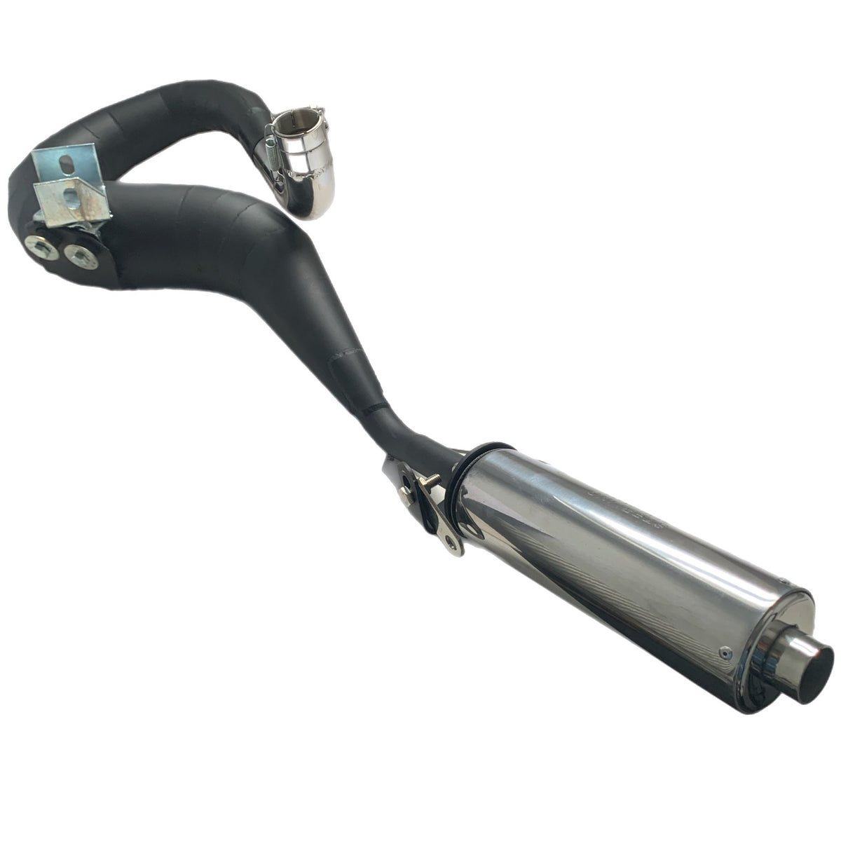 Vespa PX125 P125X LML  Sterling Expansion Performance Exhaust - Right Hand - Black with Stainless End Can