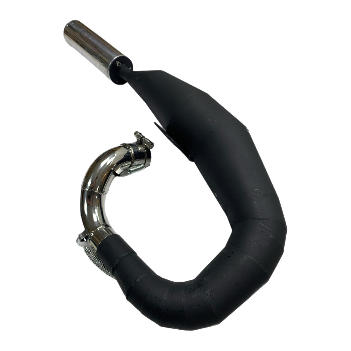 Vespa PX200 P200E Sterling Expansion Performance Exhaust Black with Stainless End Pipe - Left Hand