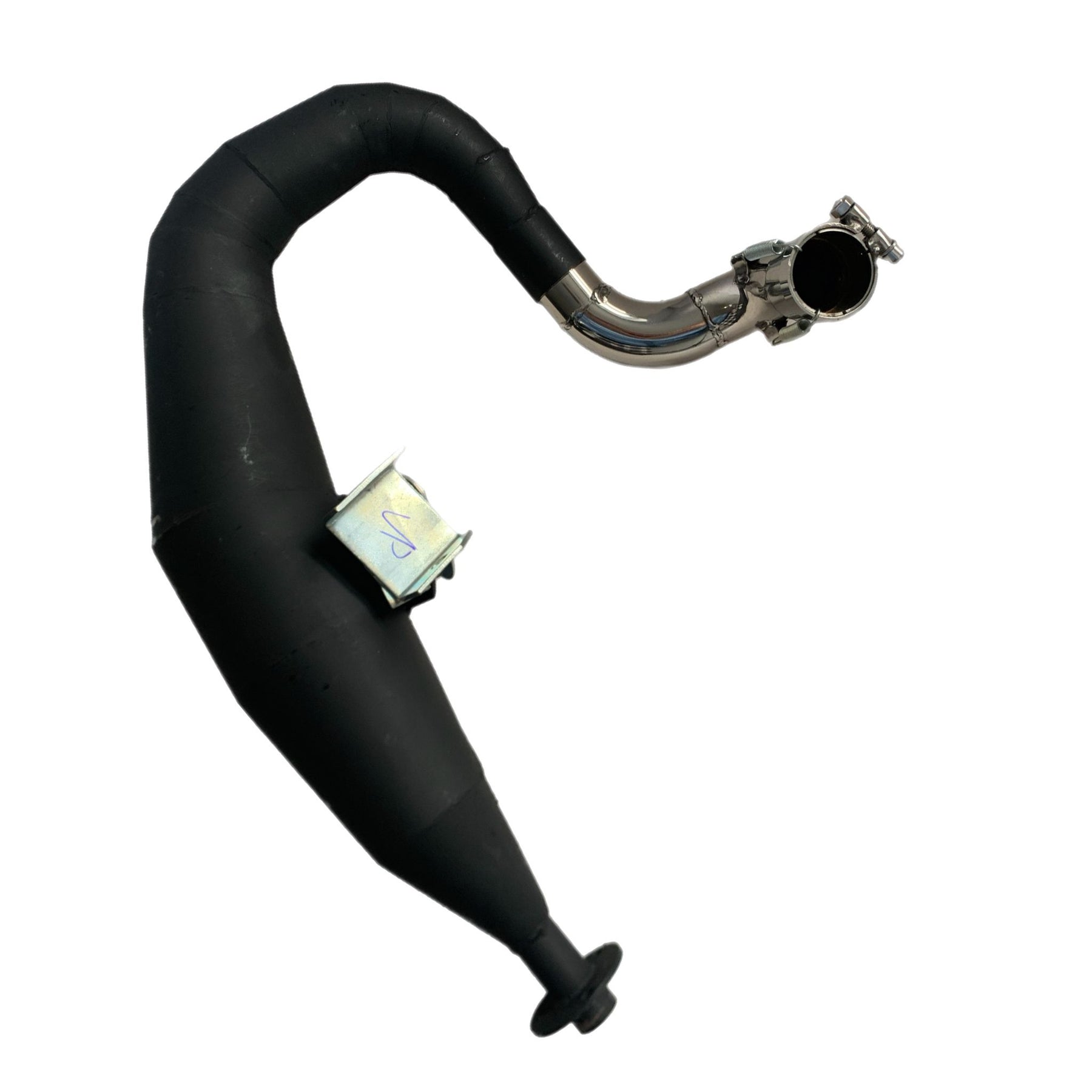 Vespa PX200 P200E Sterling Expansion Performance Exhaust Black with Stainless End Pipe - Left Hand