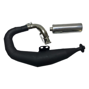 Vespa PX200 P200E Sterling Expansion Performance Exhaust Black with Stainless End Pipe - Left Hand
