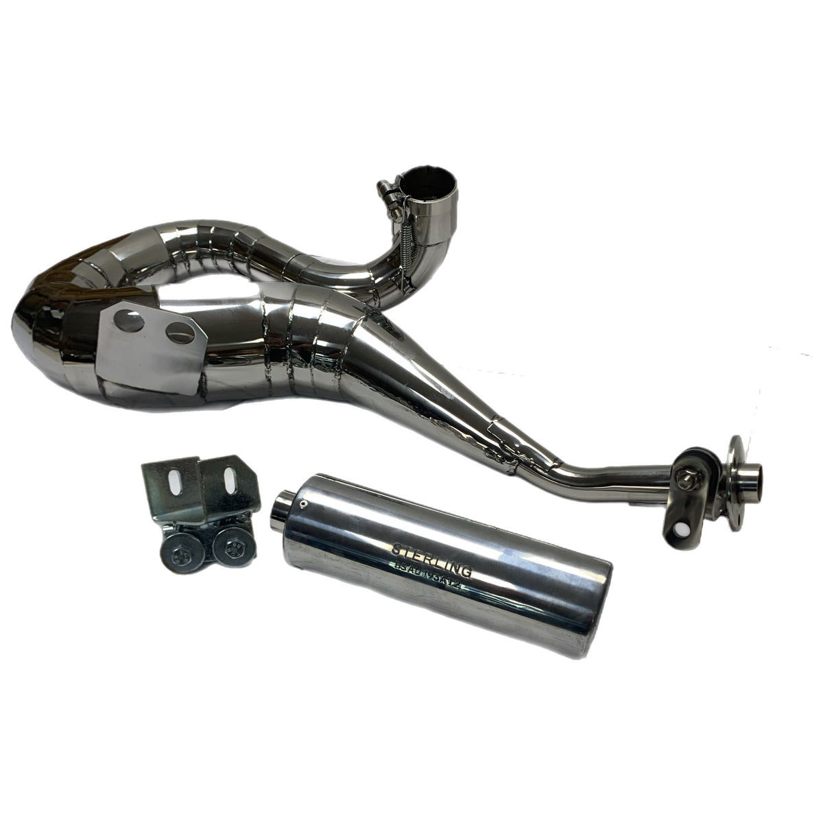 Vespa PX200 P200 Sterling Expansion Performance Exhaust - Right Hand - Stainless Steel