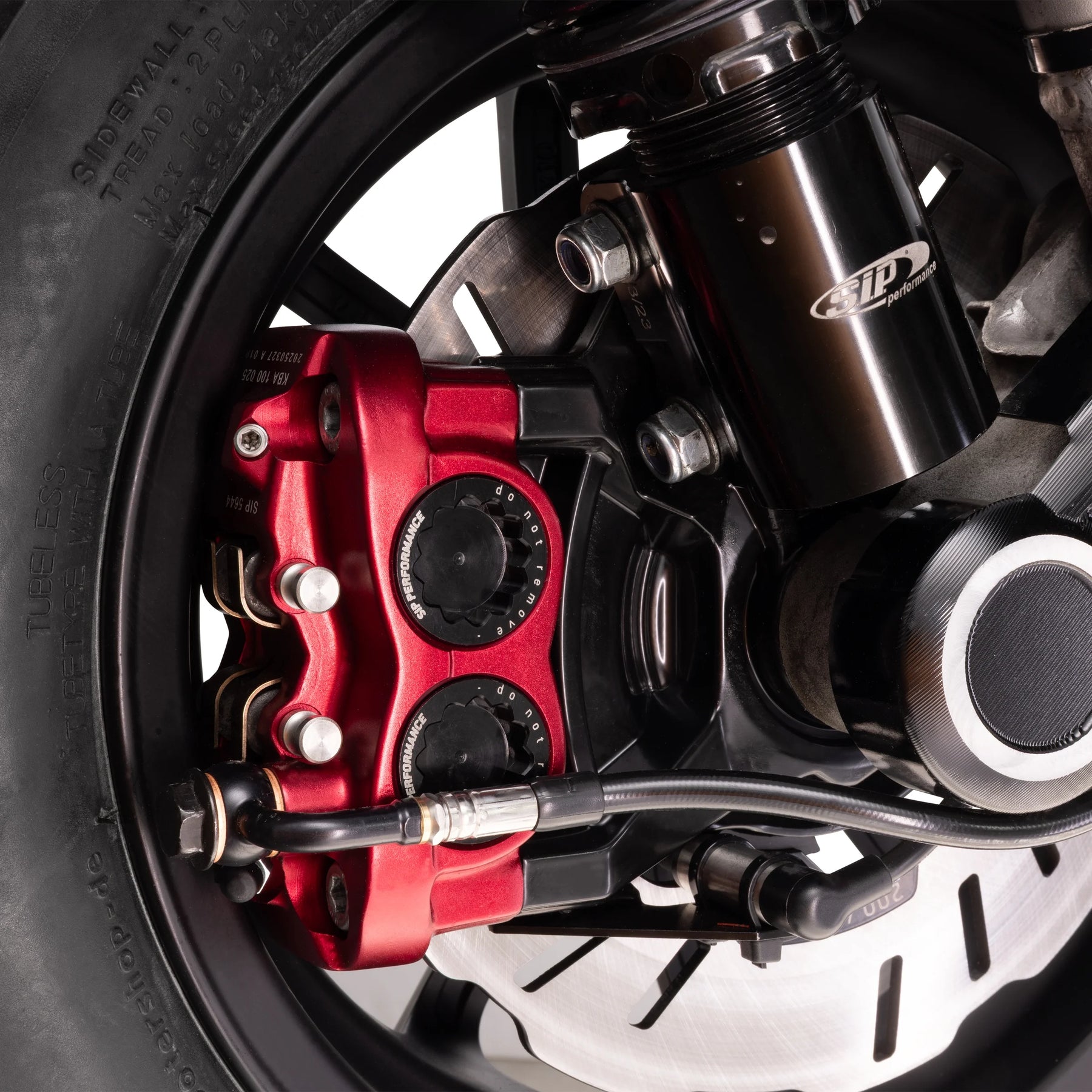 Vespa PX Disc MY T5 Classic LML Grimeca SIP RADIAL Front Hydraulic Brake Caliper with Axle Seating Radial 82mm Red Anodized