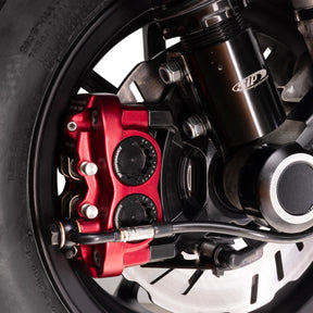Vespa PX Disc MY T5 Classic LML Grimeca SIP RADIAL Front Hydraulic Brake Caliper with Axle Seating Radial 82mm Red Anodized