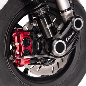 Vespa PX Disc MY T5 Classic LML Grimeca SIP RADIAL Front Hydraulic Brake Caliper with Axle Seating Radial 82mm Red Anodized