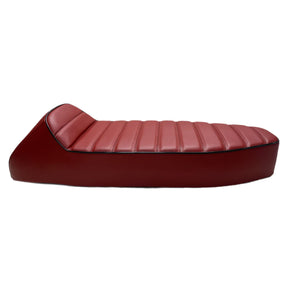 Vespa PX PE T5 Classic LML 2T Slope Back Ancillotti Seat with Logo & Double Pipings - Red with Black Piping