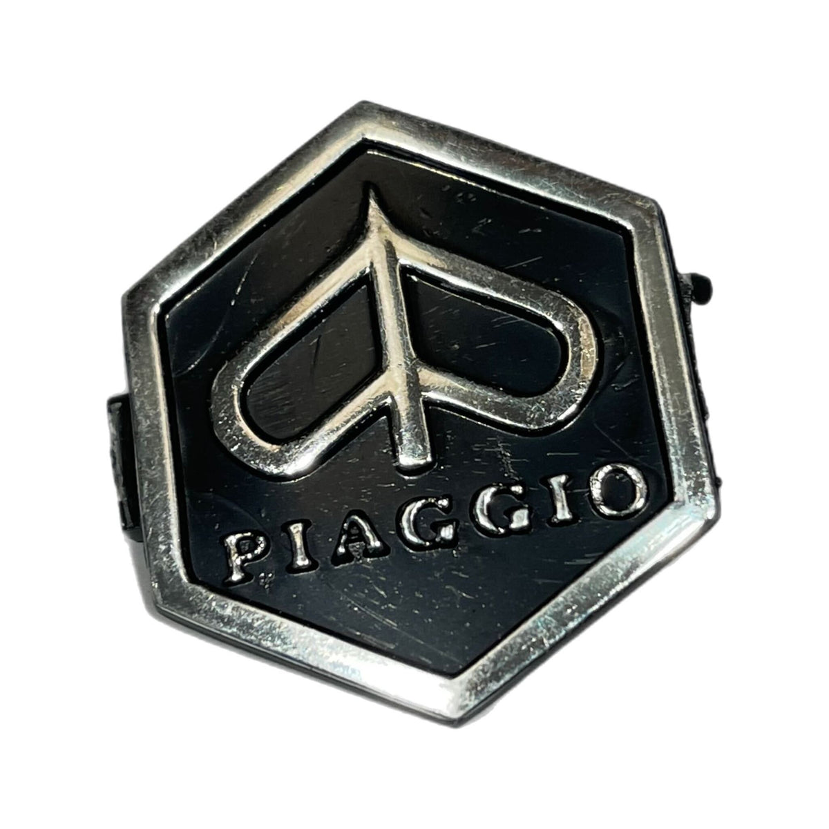 Vespa PX, EFL, T5, LML Piaggio Hexagon Shaped Clip In Horncover Badge Black - B Grade