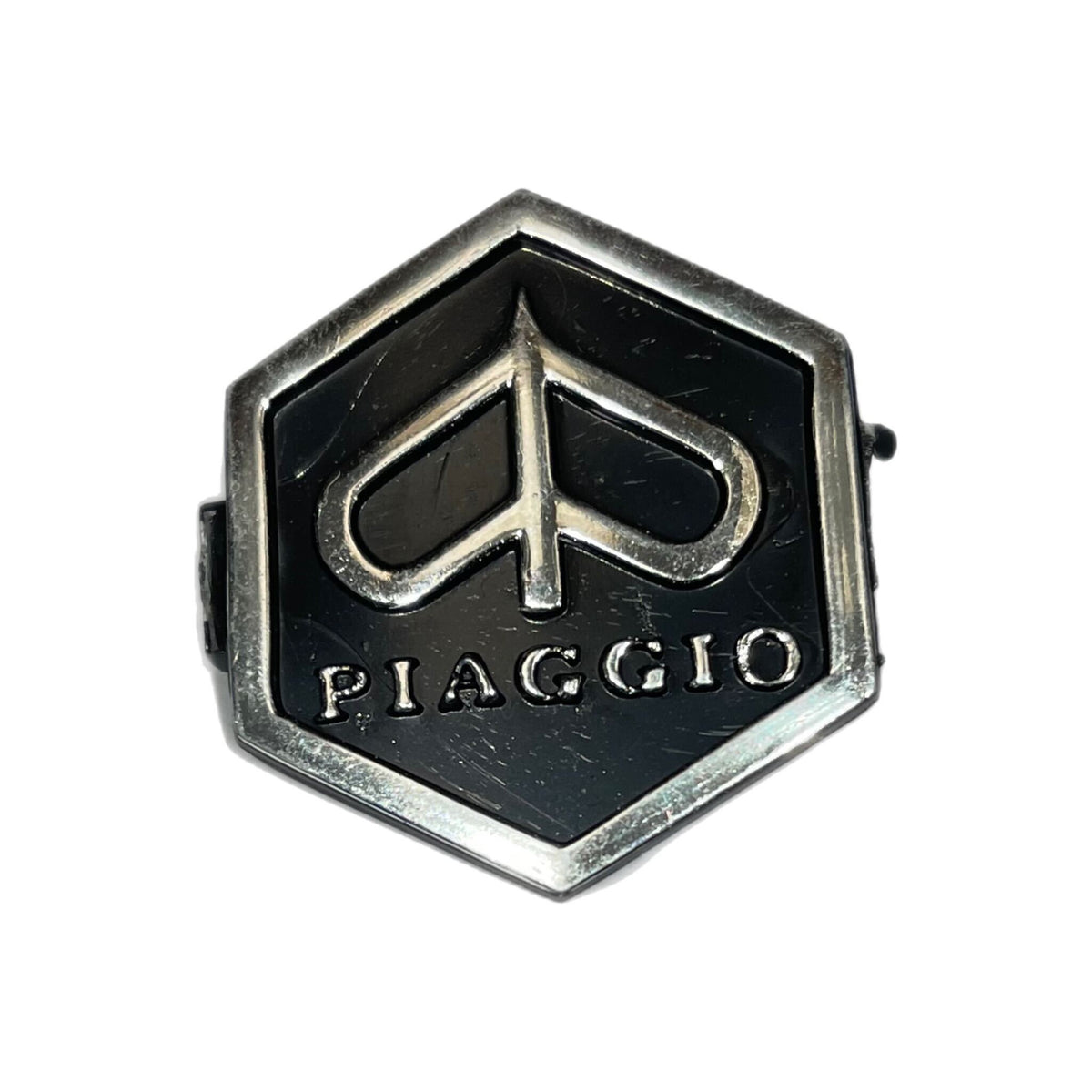 Vespa PX, EFL, T5, LML Piaggio Hexagon Shaped Clip In Horncover Badge Black - B Grade