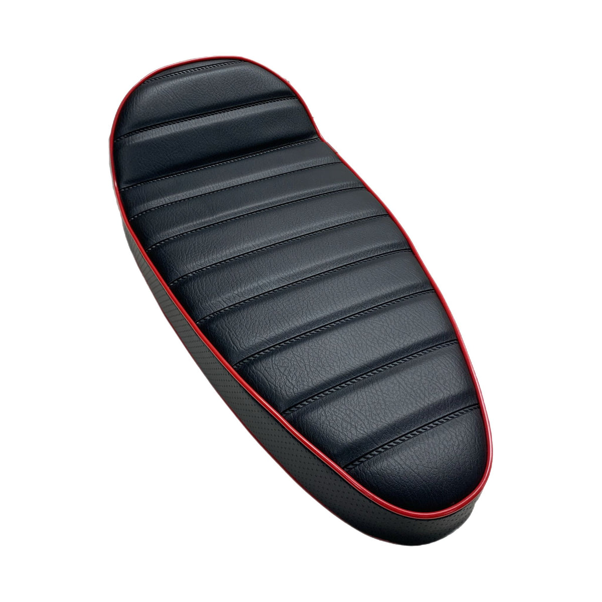 Vespa PX PE LML T5 Classic Racing Seat Slim Style - Black with Red Piping