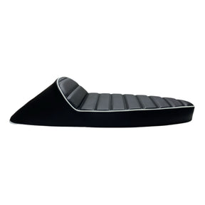 Vespa PX PE LML T5 Classic Racing Seat Slim Style - Black with White Piping