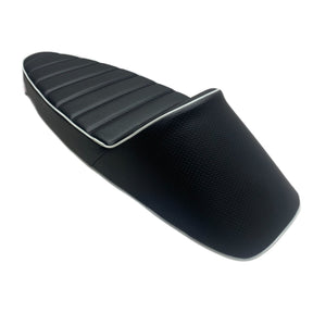 Vespa PX PE LML T5 Classic Racing Seat Slim Style - Black with White Piping
