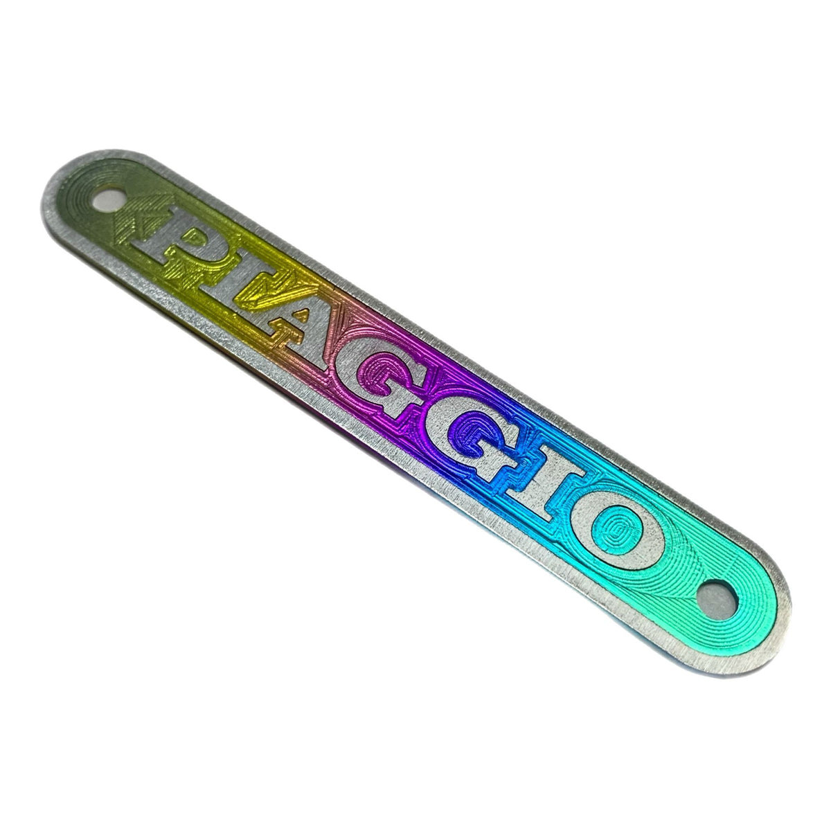 Vespa Piaggio Rear Seat Badge Plaque - Titanium