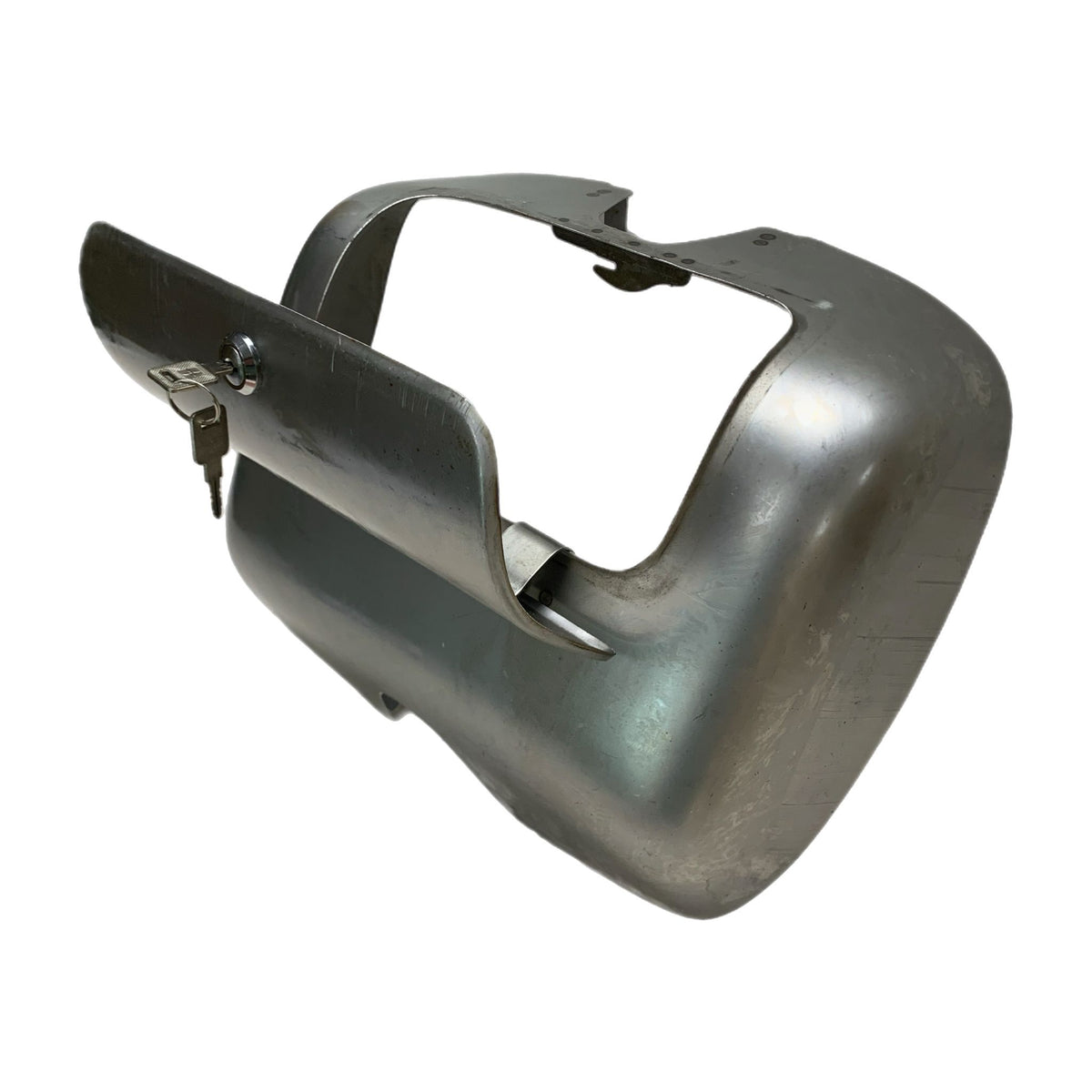 Vespa VBB/VBA Tool Box and Lid Assembly - Bare Metal