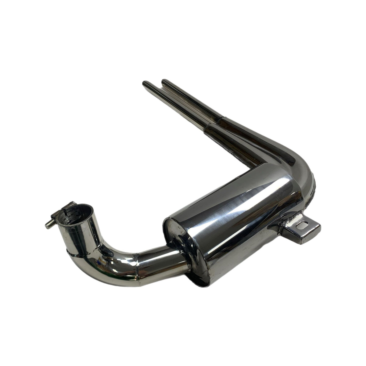 Vespa Wideframe VM1-2 VL1-3 VB1 Abarth Replica Retro Twin Exhaust - Stainless Steel