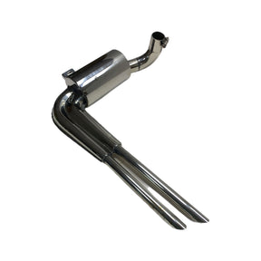 Vespa Wideframe VM1-2 VL1-3 VB1 Abarth Replica Retro Twin Exhaust - Stainless Steel