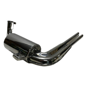 Vespa Wideframe VM1-2 VL1-3 VB1 Abarth Replica Retro Twin Exhaust - Stainless Steel
