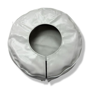 Vespa PX T5 V50 GS Rally Super Sprint 10" Spare Wheel Cover with a Large Logo - White with Maroon Red Logo