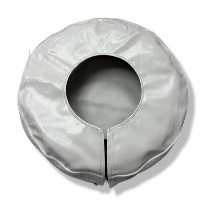 Vespa PX T5 V50 GS Rally Super Sprint 10" Spare Wheel Cover with a Large Logo - White with Maroon Red Logo