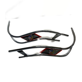 Vespa PX PE T5 Double Bar Chrome Legshield Beading - Red Flash