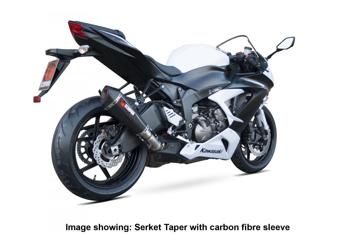 Kawasaki Ninja ZX-6R 636 (2013–2018) Scorpion Exhaust Serket Taper Slip-on - Titanium