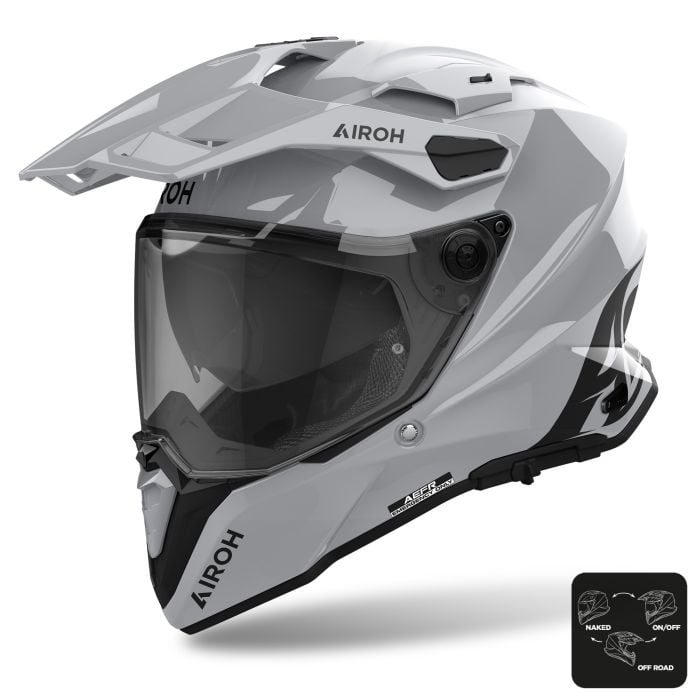 Airoh Commander 2 Adventure Motorcycle Helmet Cement Grey Gloss ECE 2206
