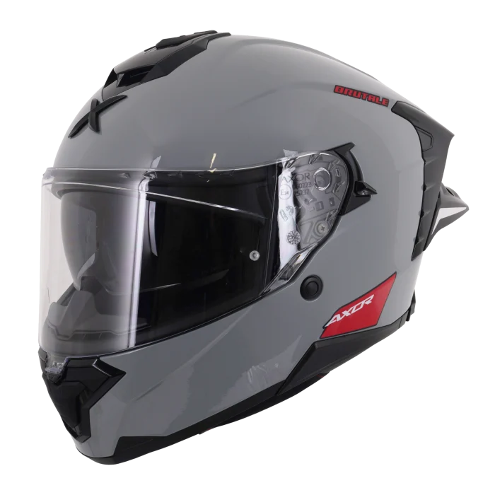 Axor Brutale Full Face Helmet With Dual Spoiler - Nardo Grey Gloss